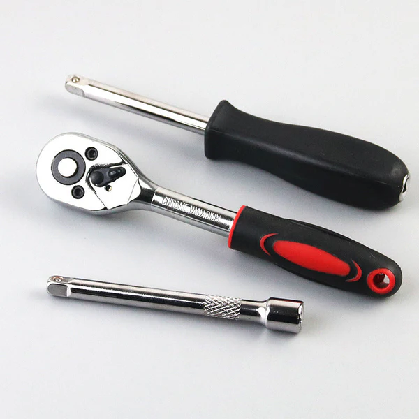 🛠️ 2082 Adjustable Long Handle Ratchet Wrench Set – 46-Piece