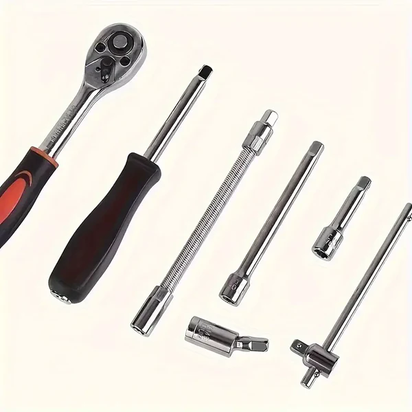 🛠️ 2082 Adjustable Long Handle Ratchet Wrench Set – 46-Piece