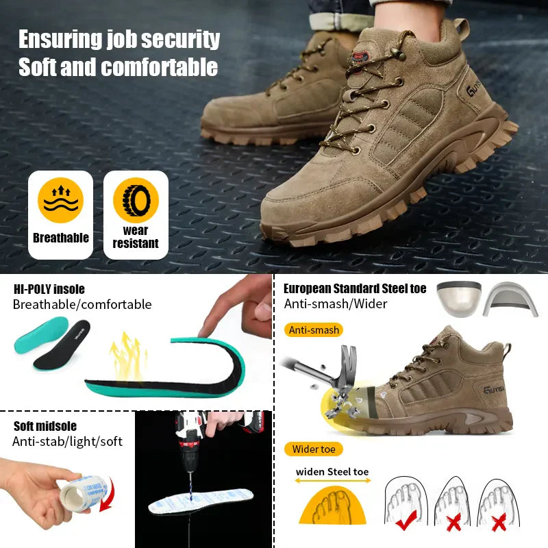 🔥【Sell at a Loss – Limited Stock】🔥 Men's High-Color Impact-Resistant Safety Shoes