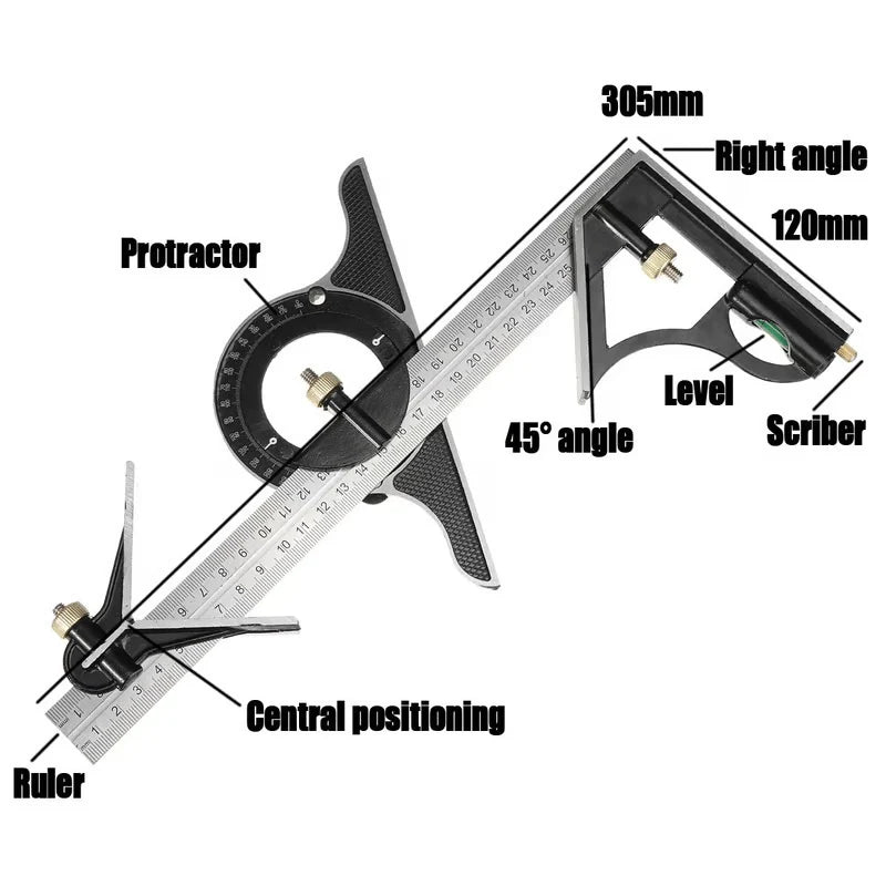 Perfect Angles Every Time 📐✨ Multi-Function Angle Ruler Set