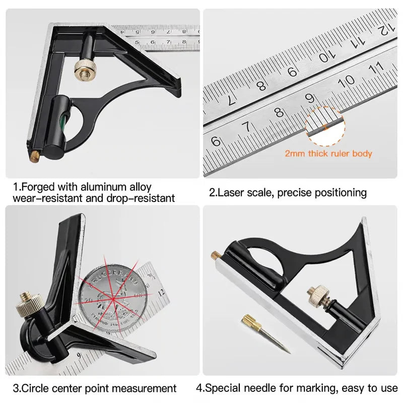 Perfect Angles Every Time 📐✨ Multi-Function Angle Ruler Set