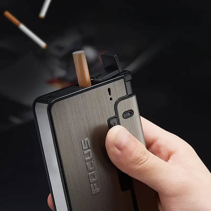 Automatic Ejection Cigarette Dispenser Case Lighter