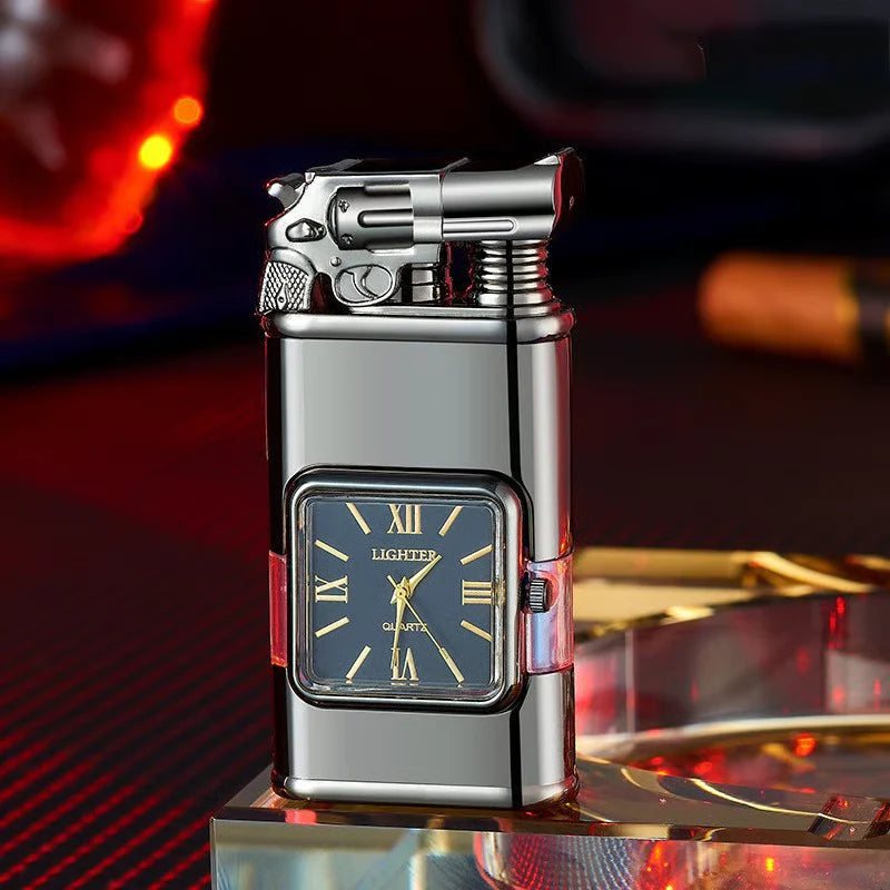 🔥 Windproof Lighter Vintage Watch Bezel Jet Flame Torch