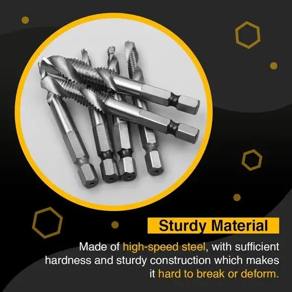 🔥Thread Tap Drill Bits Set（6PCS  Excluding machines）