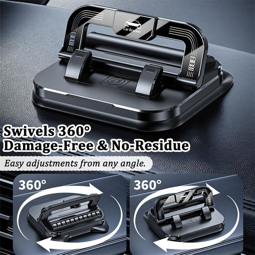 2-in-1 Suction Cup Car Phone Holder with Parking Number Plate