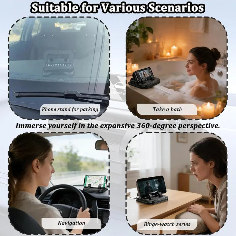 2-in-1 Suction Cup Car Phone Holder with Parking Number Plate