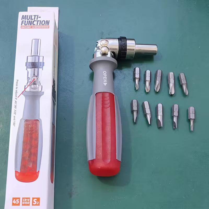 10-in-1 Manual Ratchet Screwdriver Set