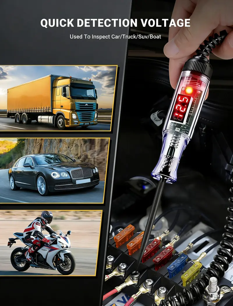 Automotive Test Light with 3-48V LED Digital Voltage Display