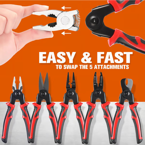 बहुउद्देश्यीय ५-इन-१ परिवर्तनशील टाउको प्लायर्स सेट – अहिले विशेष अफर! 🔧
