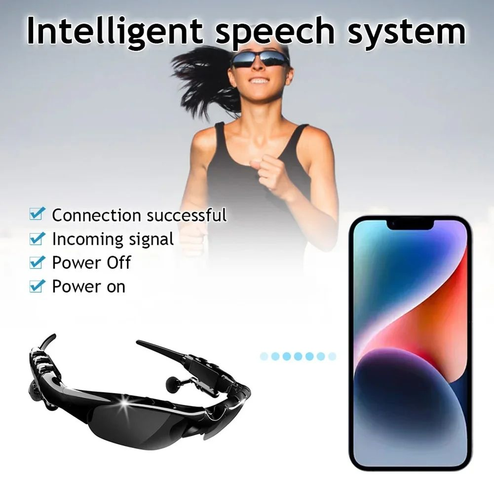 🌞 Ride. Run. Rock. – Bluetooth 5.0 Sports Glasses with Mic & Music