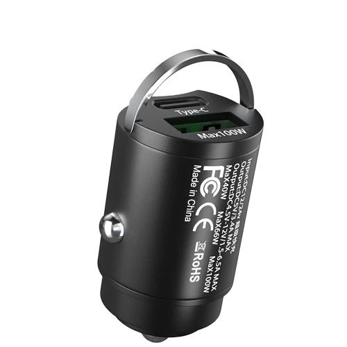 Mini Car Charger Type C Dual USB Fast Charging