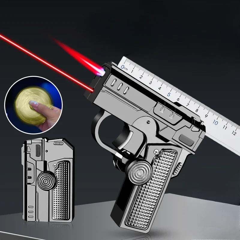 Multi Functional Folding Dual Form Decompression Gyro Gun Shaped Lighter