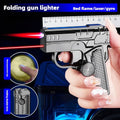 Multi Functional Folding Dual Form Decompression Gyro Gun Shaped Lighter